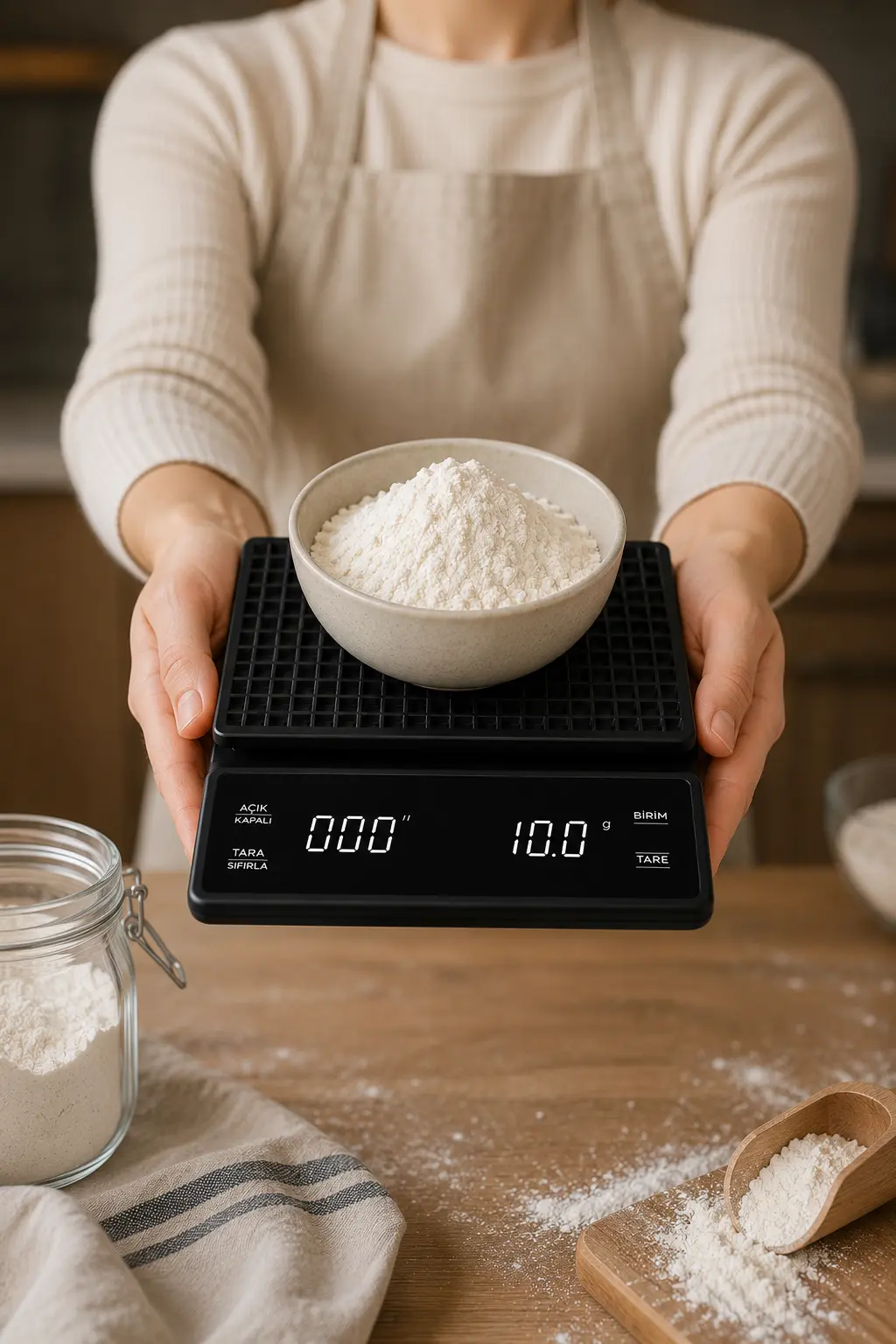 Dokunmatik Dijital Mutfak Terazisi 0.1g Hassasiyet 10kg Kapasiteli