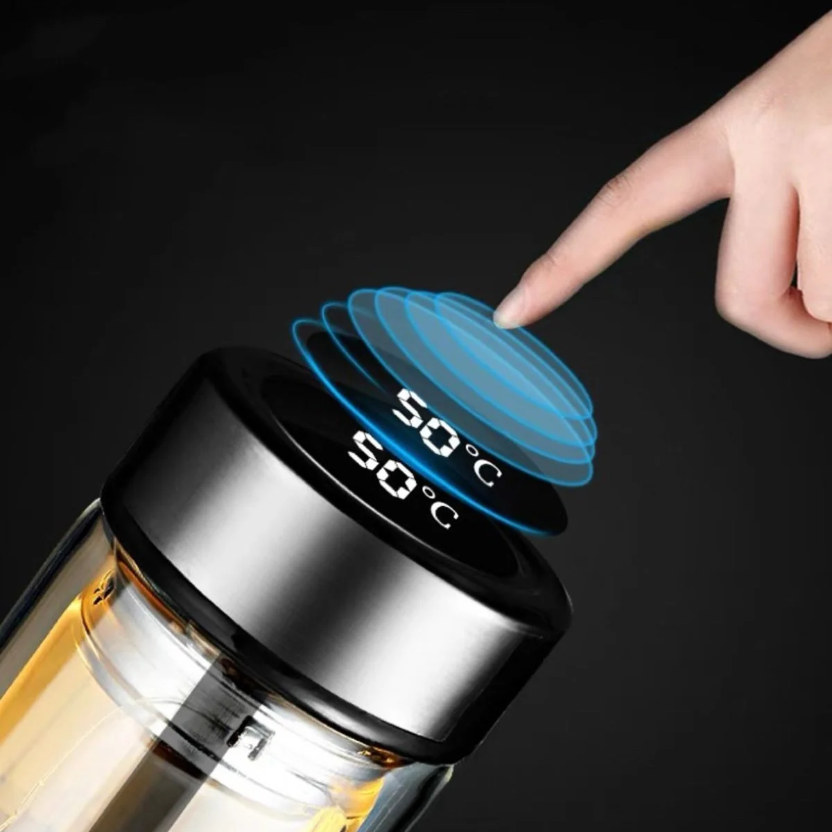 Çift Katlı Cam Çay ve Kahve Termosu Yeni Model 500 ml