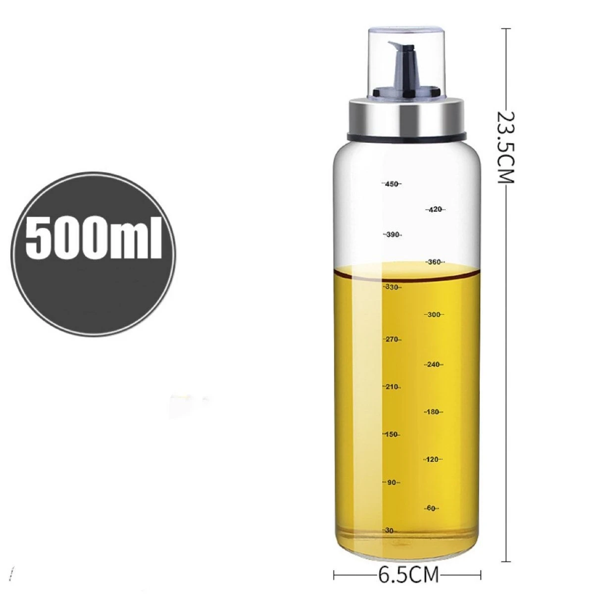 1 Adet Damlatmaz Cam Yağdanlık ve Sirkelik - 500 ml Akıllı Yağlık