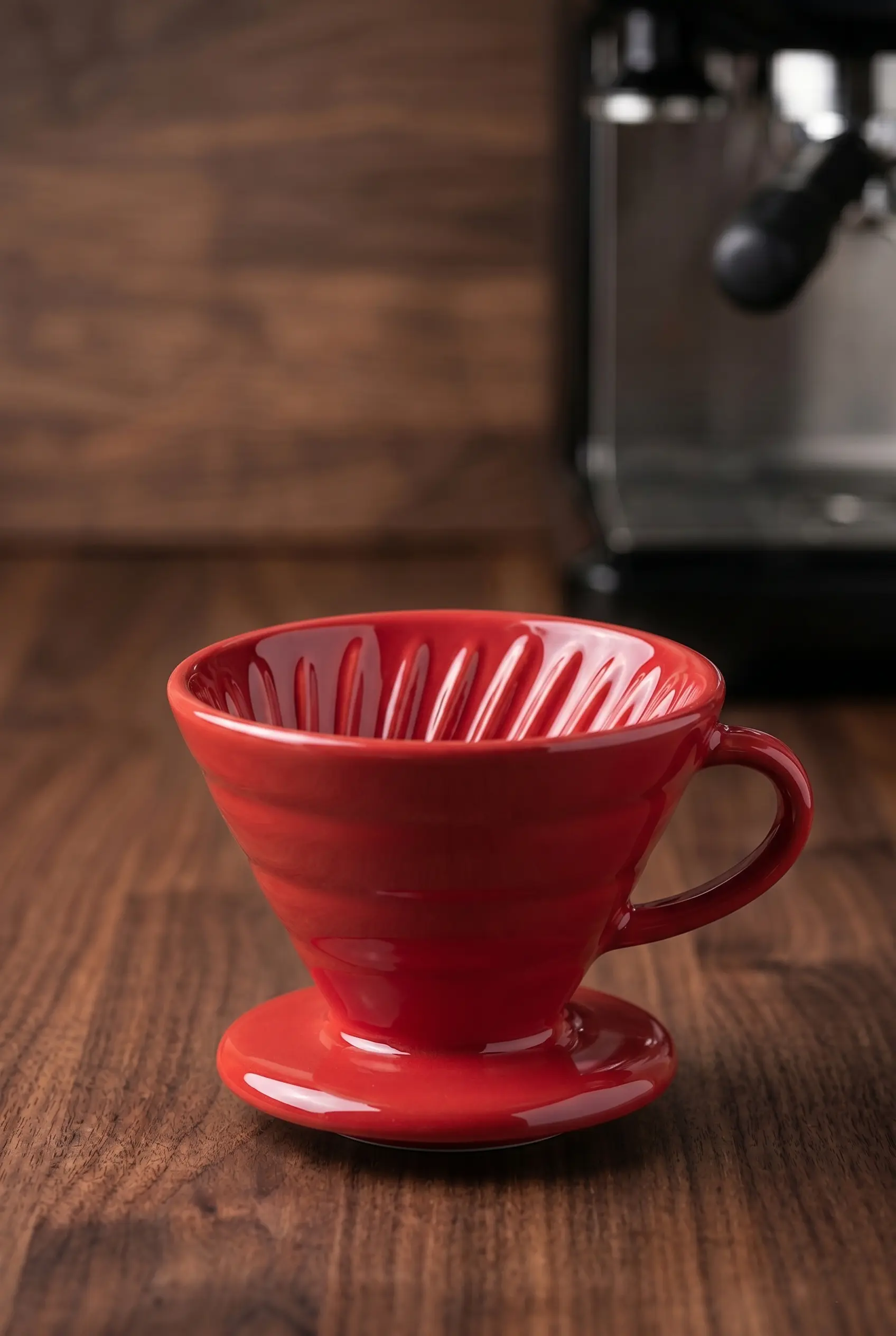 Kırmızı V60 02 Seramik Dripper - Filtre Kahve Demleme Ekipmanı