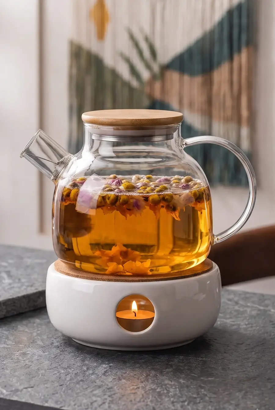 Isıya Dayanıklı Süzgeçli Borosilikat Cam Demlik ve Sürahi - 1000 ml