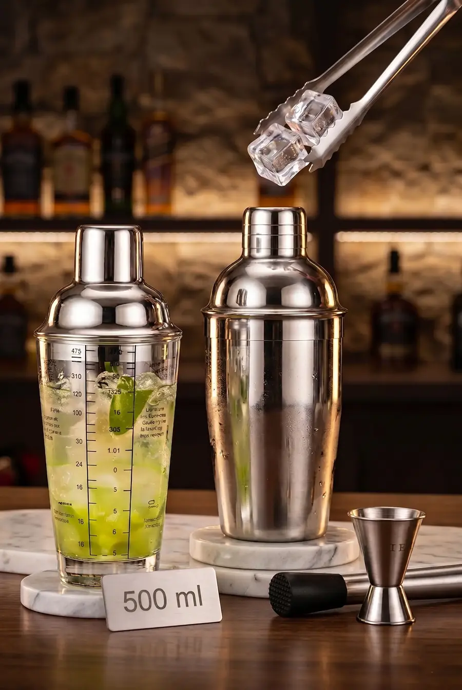 500 ml Paslanmaz Çelik Profesyonel Kokteyl Shaker