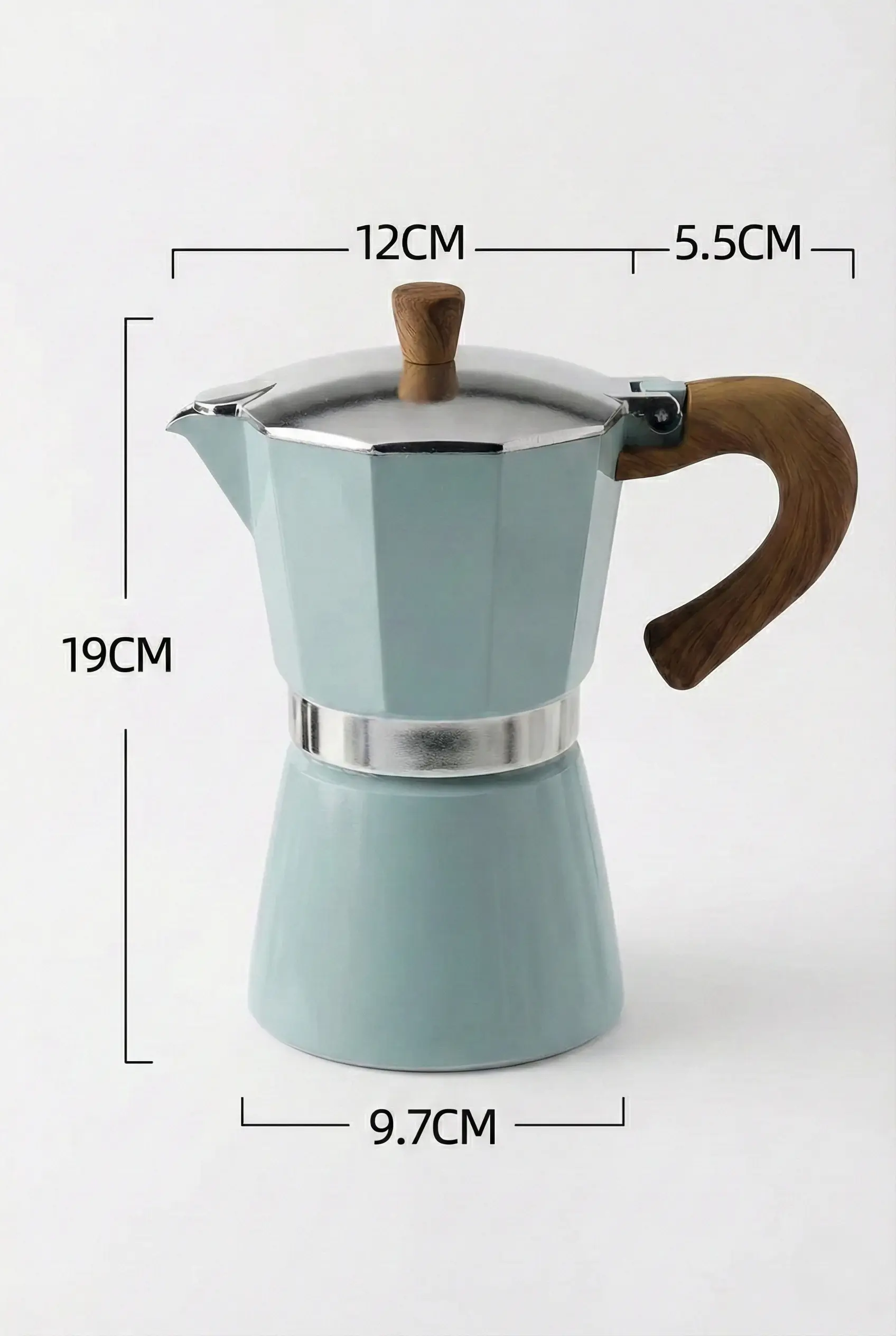 Turkuaz 6 Cup Moka Pot Ocak Üstü İtalyan Espresso Makinesi