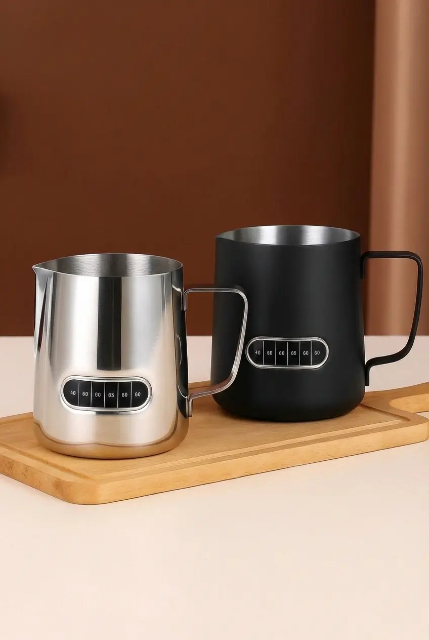 500 ml Dereceli Paslanmaz Çelik Pitcher - Kahve Süt Köpürtme Potu
