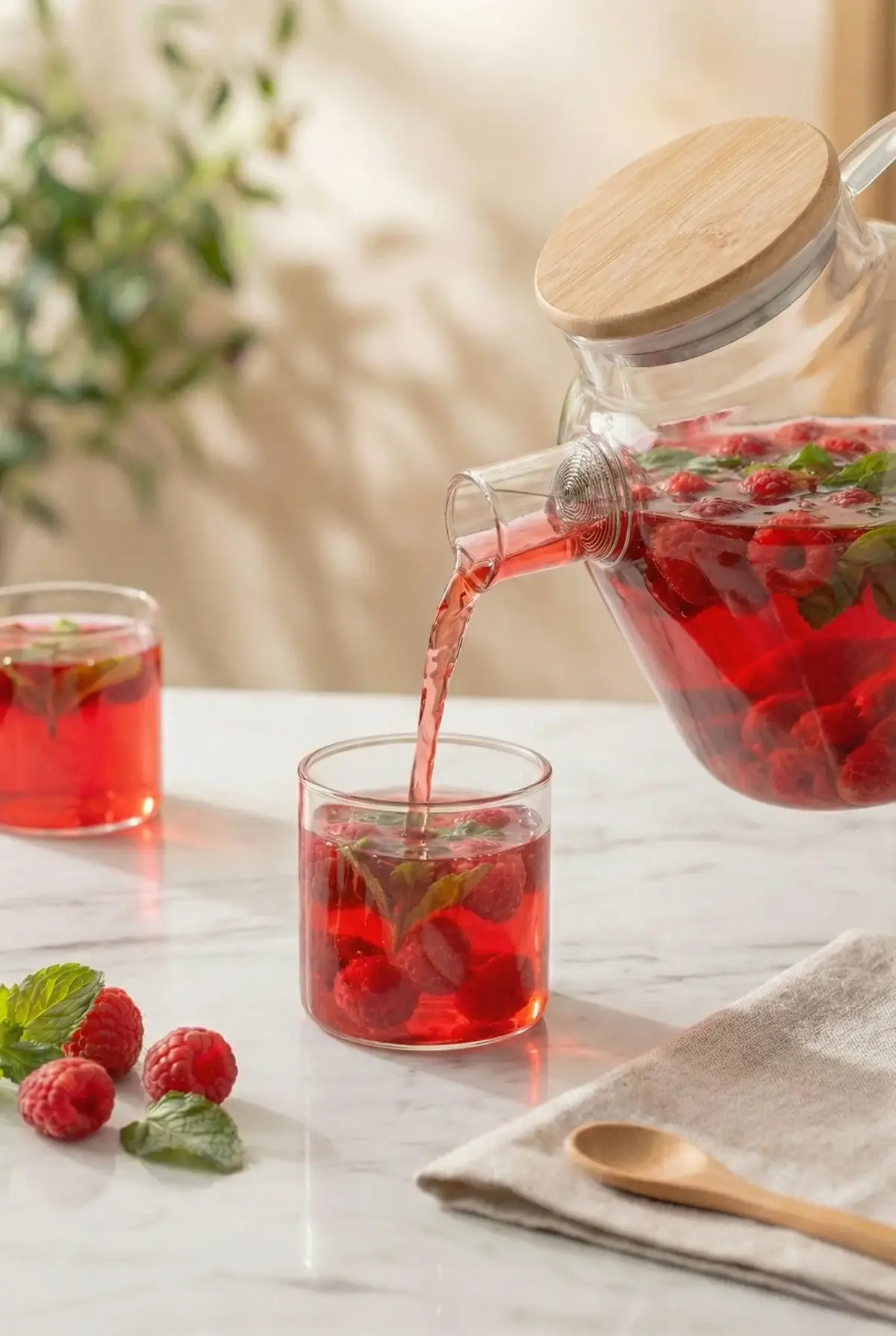 1600 ml Isıya Dayanıklı Borosilikat Cam Demlik ve Bitki Çayı Sürahisi