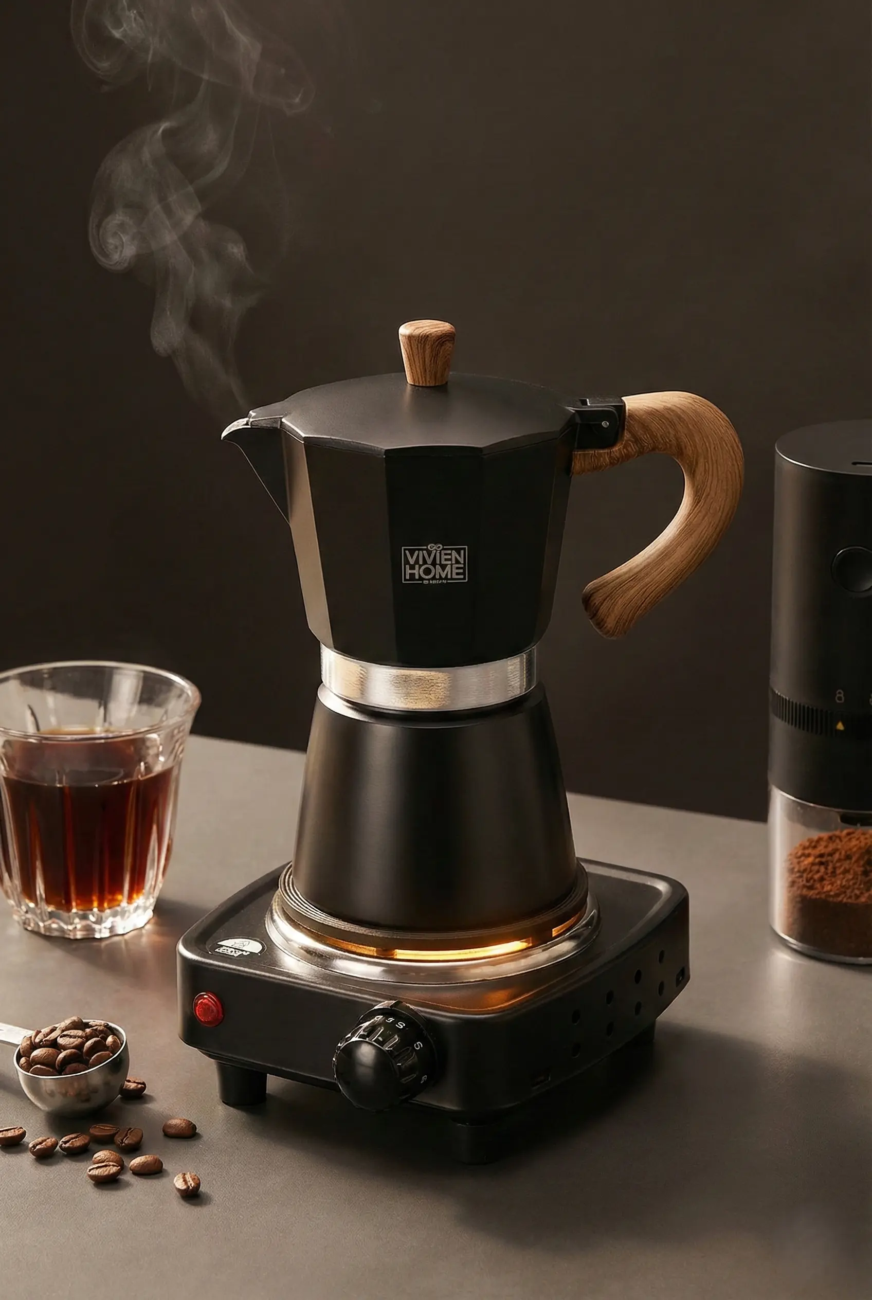 6 Cup Moka Pot Ocak Üstü İtalyan Espresso Makinesi - Vivien Home