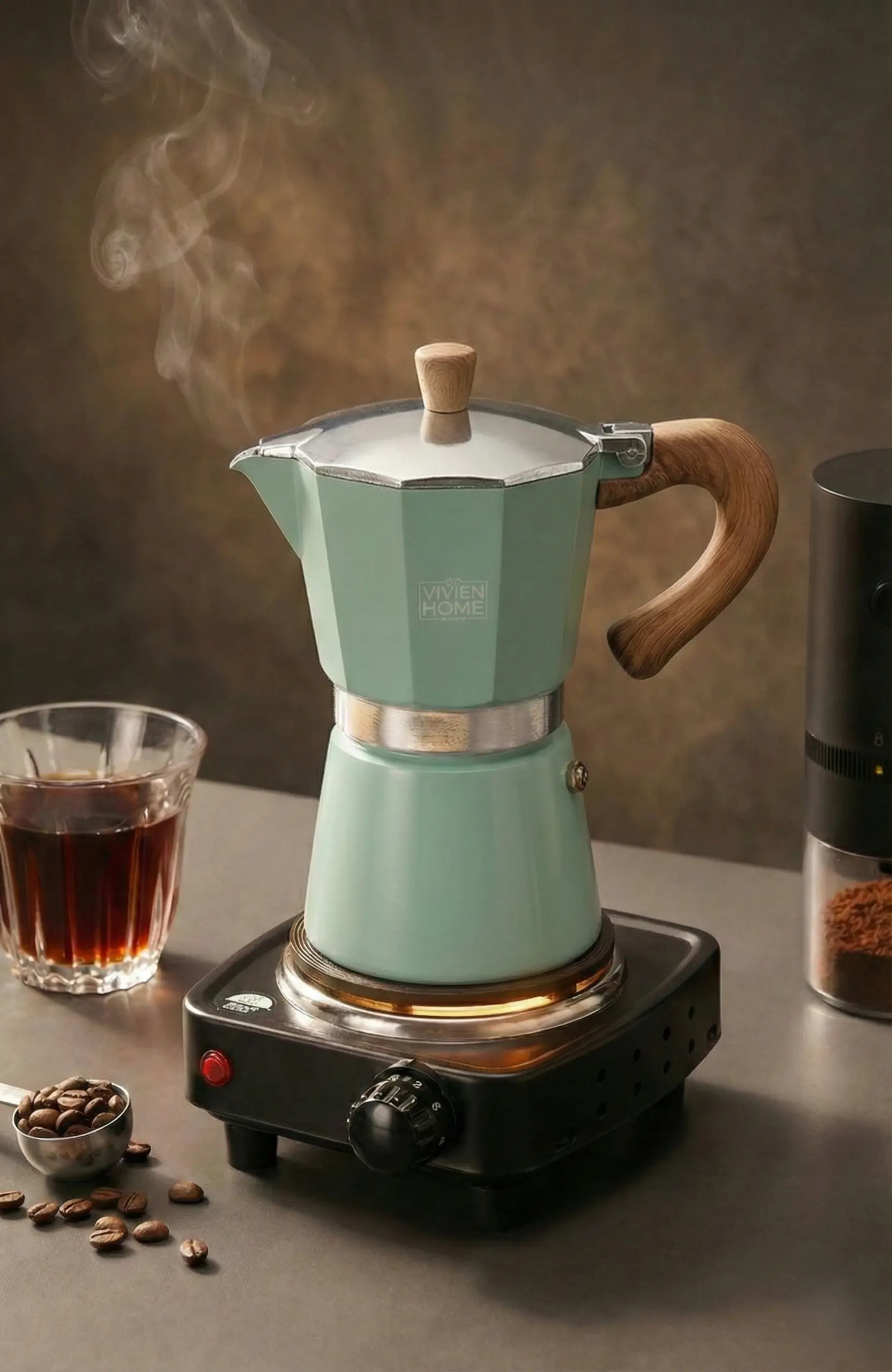 Turkuaz 6 Cup Moka Pot Ocak Üstü İtalyan Espresso Makinesi