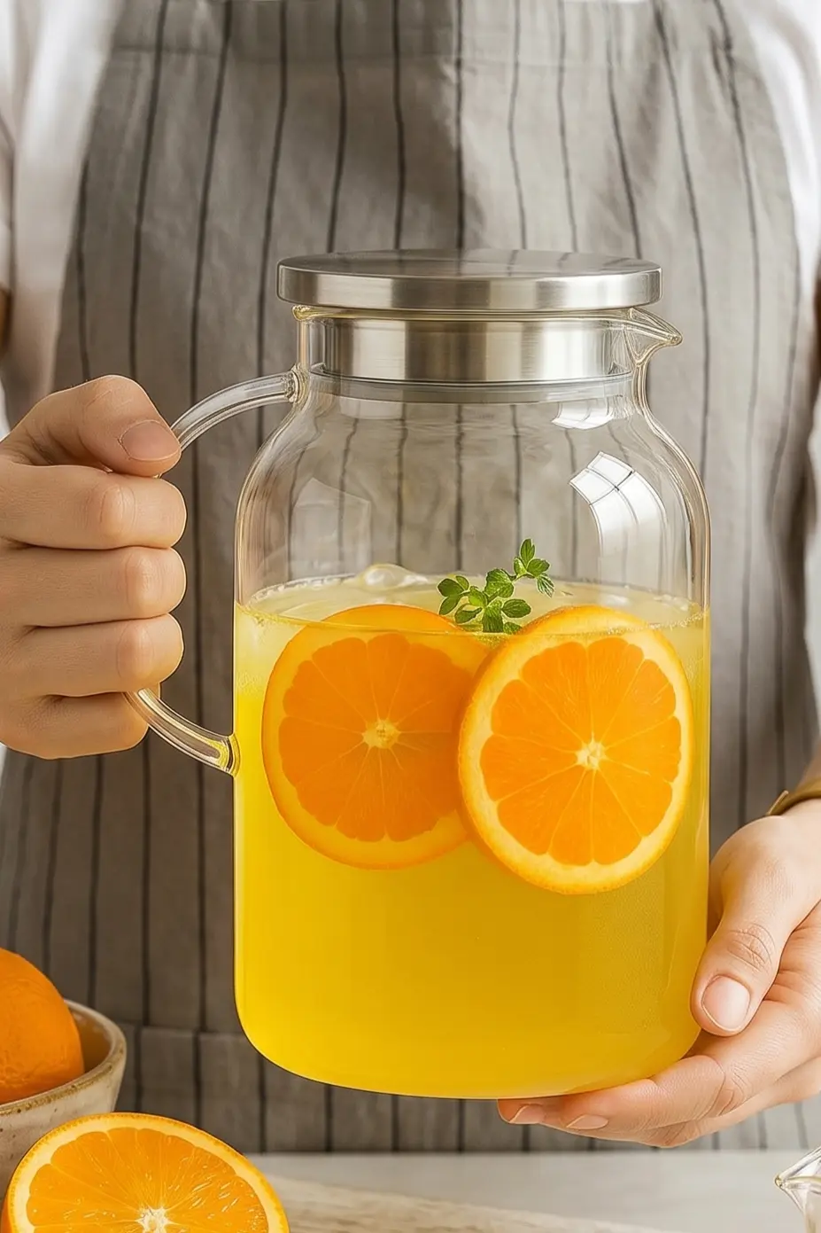 1.8 Litre Borosilikat Cam Sürahi - Isıya Dayanıklı Su ve İçecek Sürahisi