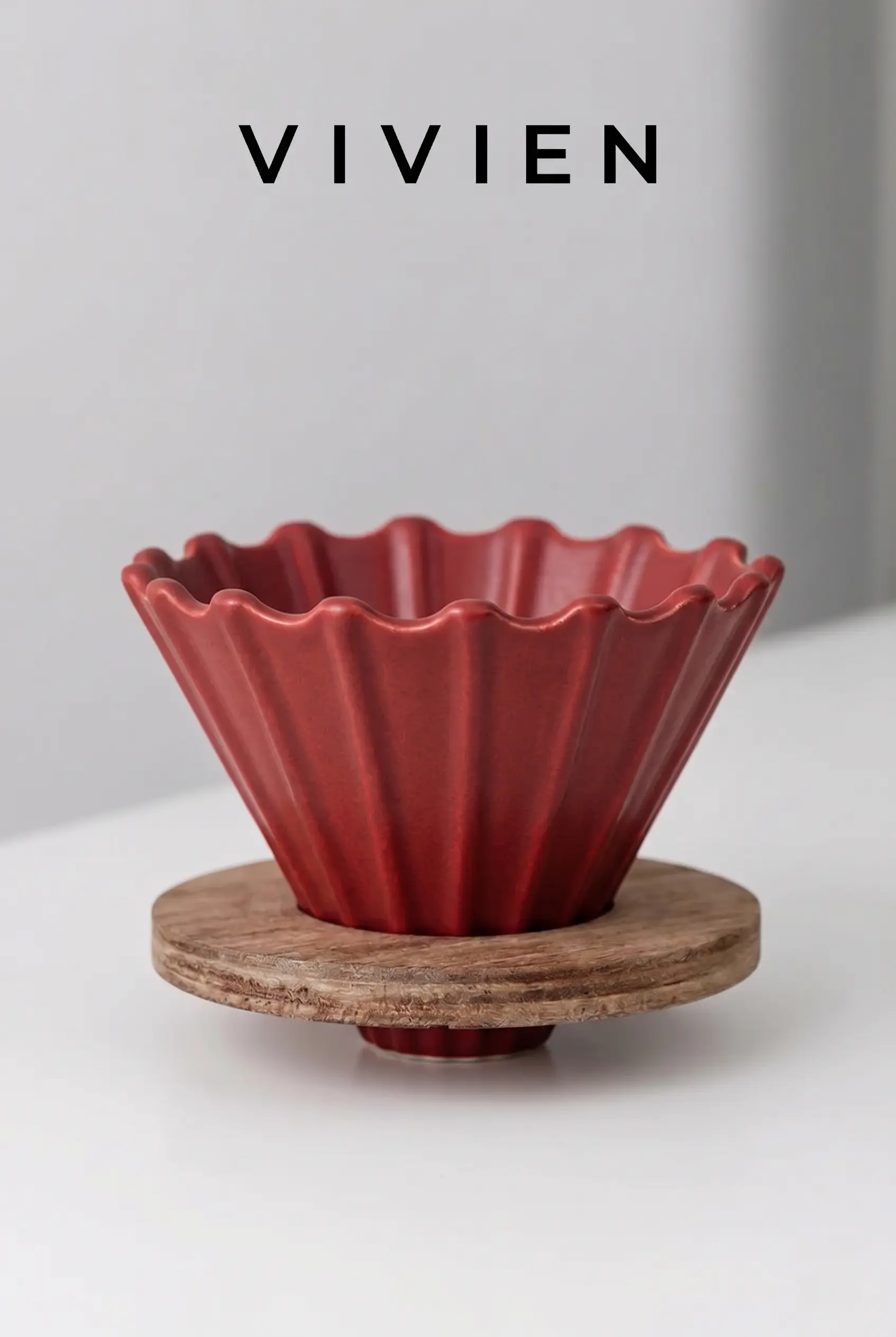 Kırmızı V60 02 Seramik Dripper Kahve Demleme Ekipmanı