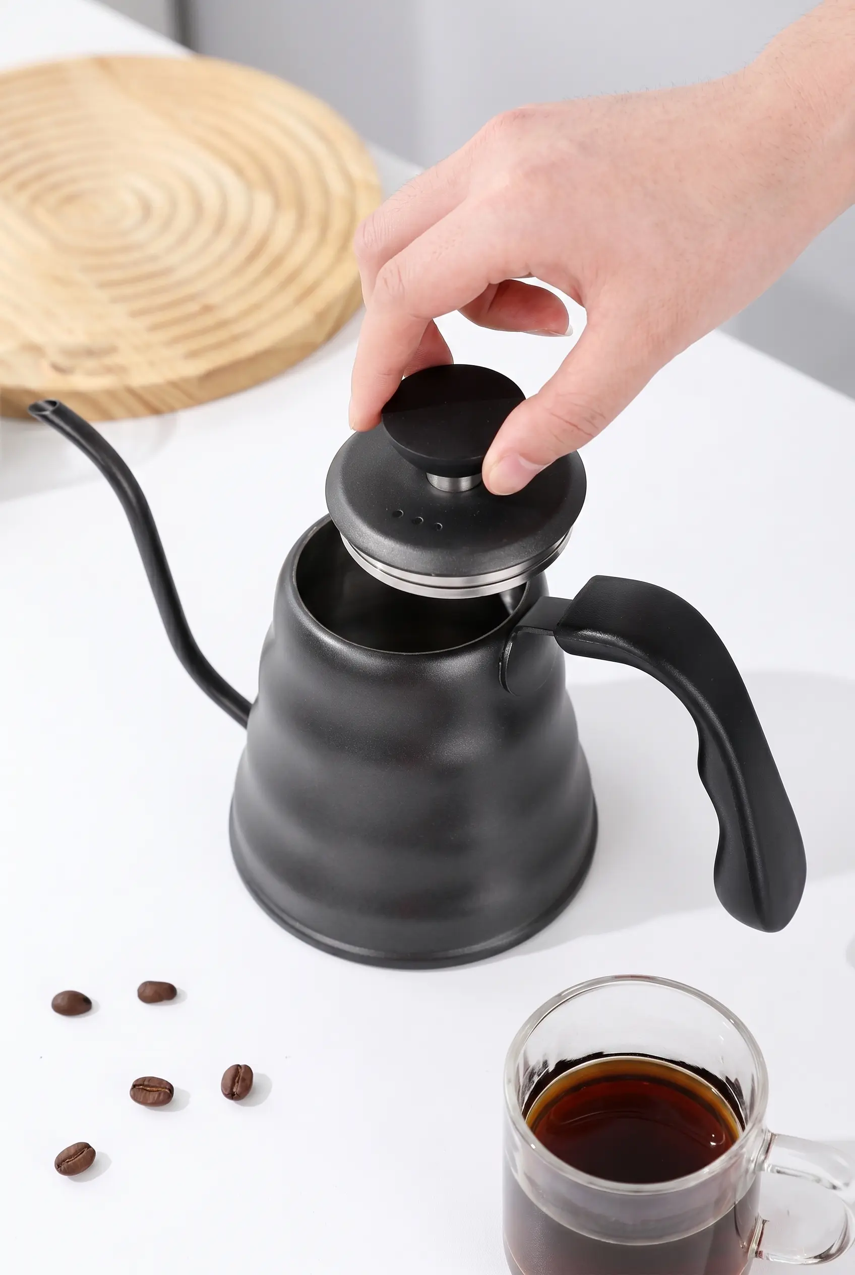 1200 ml Siyah Barista Kettle 3. Nesil Kahve Demleme Ekipmanı