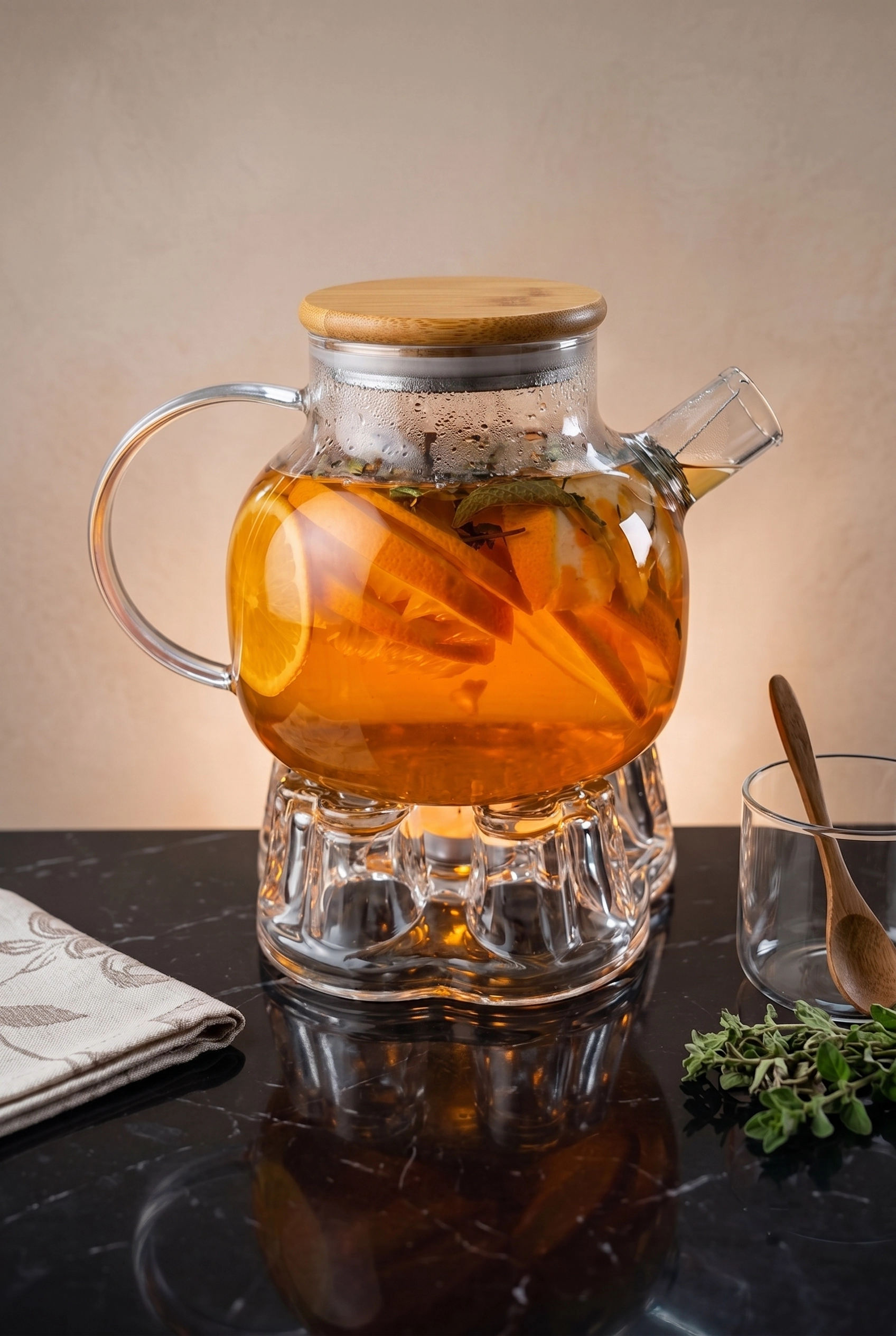 Isıya Dayanıklı Süzgeçli Borosilikat Cam Demlik ve Sürahi - 1000 ml