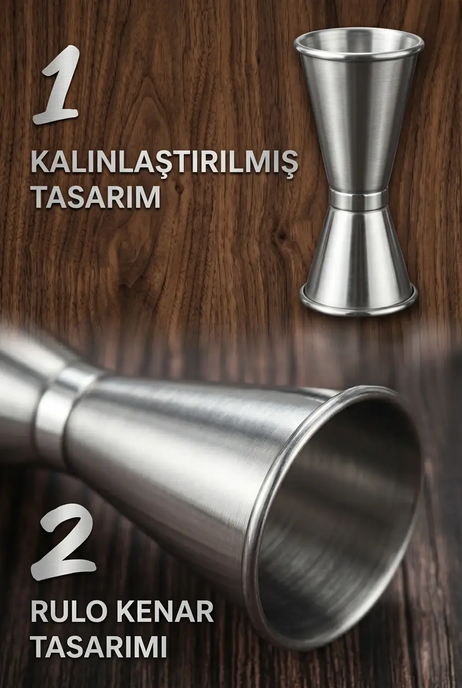 2-4 cl Paslanmaz Çelik Çift Taraflı Jigger Kokteyl Ölçeği