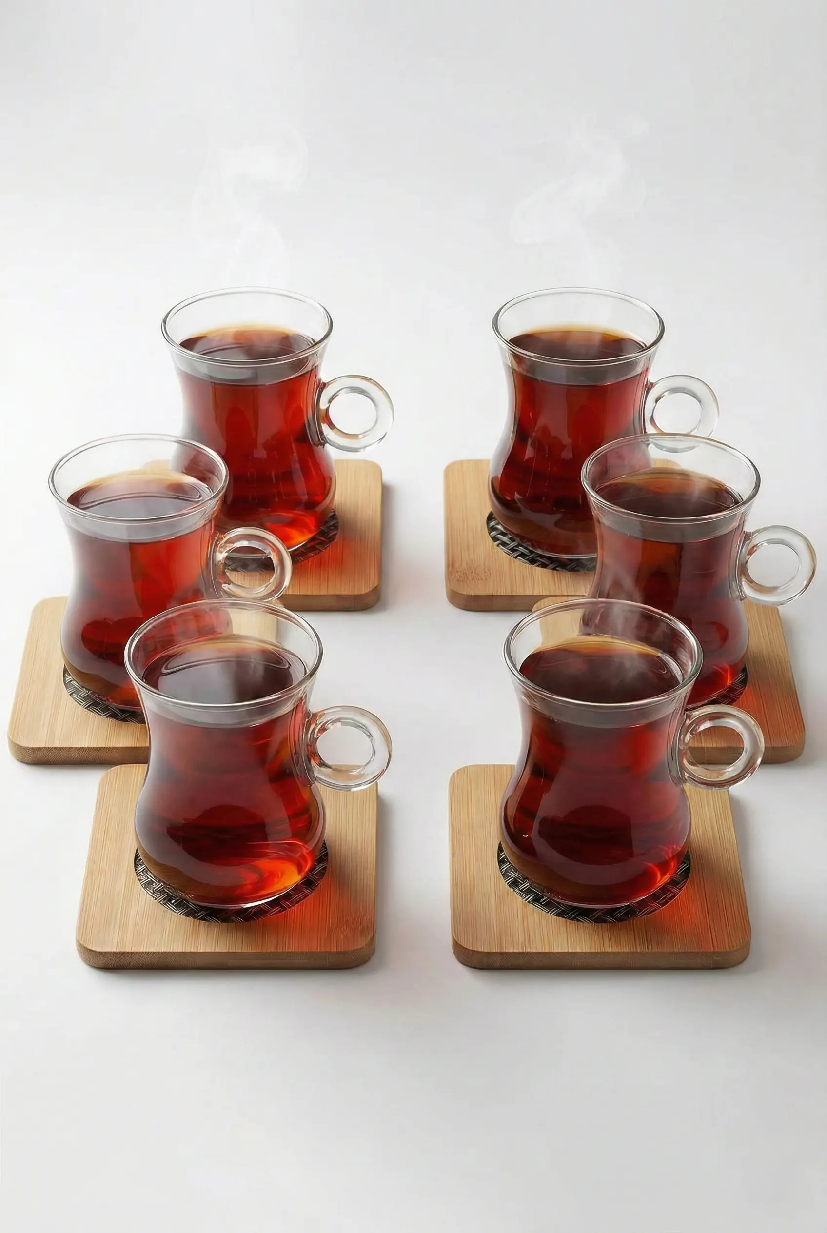 12’li Isıya Dayanıklı Cam Çay ve Kahve Kupası Seti - 200 ml