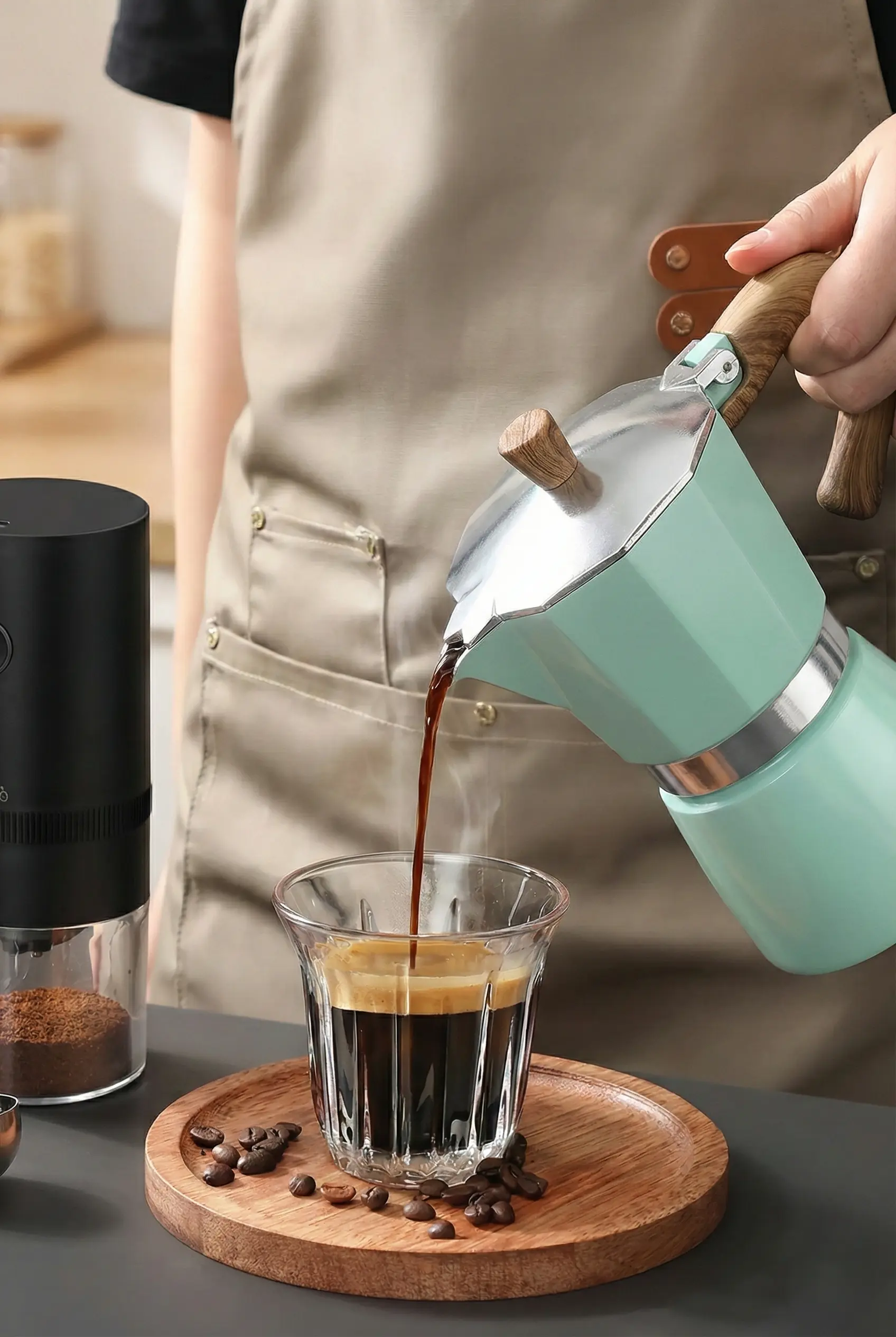 Turkuaz 6 Cup Moka Pot Ocak Üstü İtalyan Espresso Makinesi