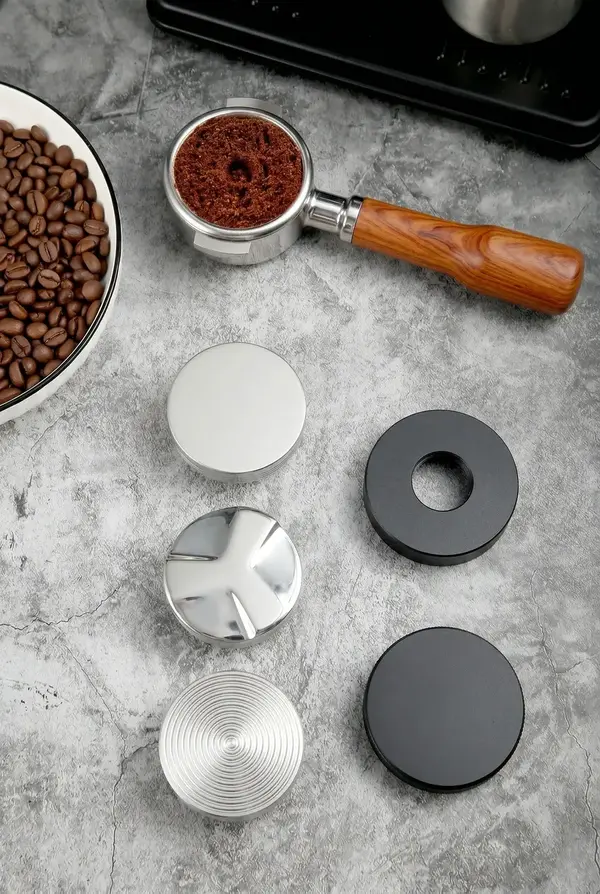 58 mm Makaron Tamper ve Profesyonel Kahve Düzleme Aparatı - Çelik