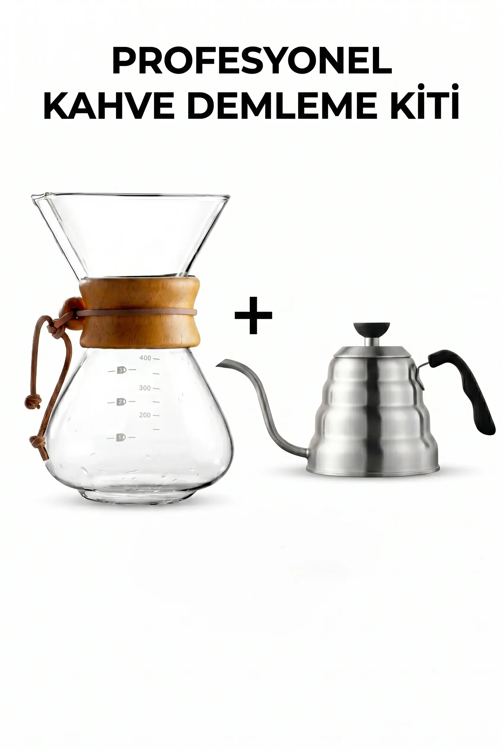 Chemex Kahve Demleme Seti Barista Kettle ve Chemex