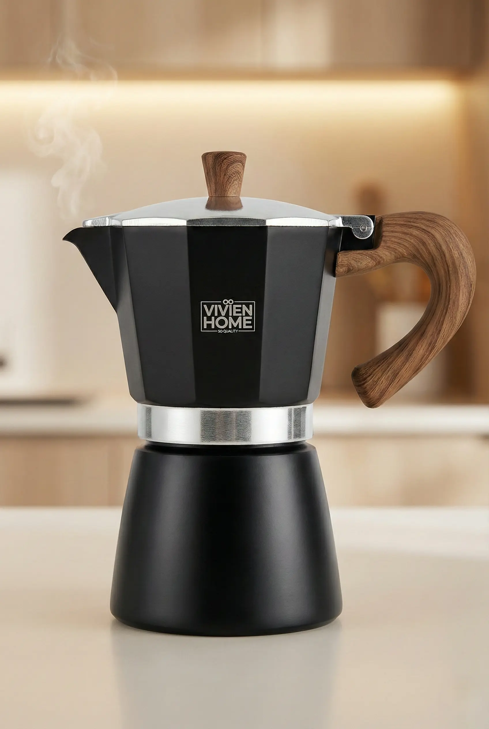 MOKAページ 6 Cup Moka Pot Ocak Üstü İtalyan Espresso Makinesi - Vivien Home