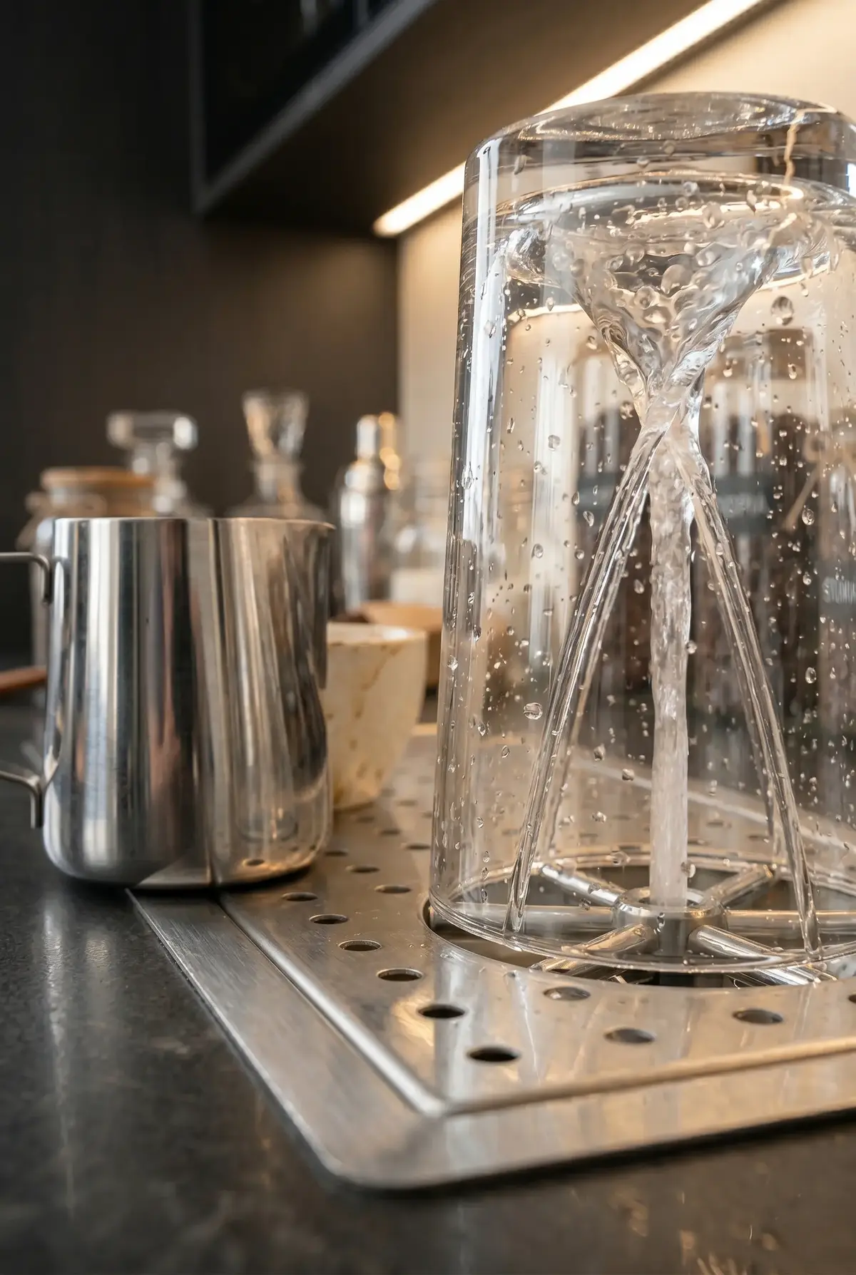 Bardak ve Süt Potu Durulama Ünitesi Pitcher Rinser