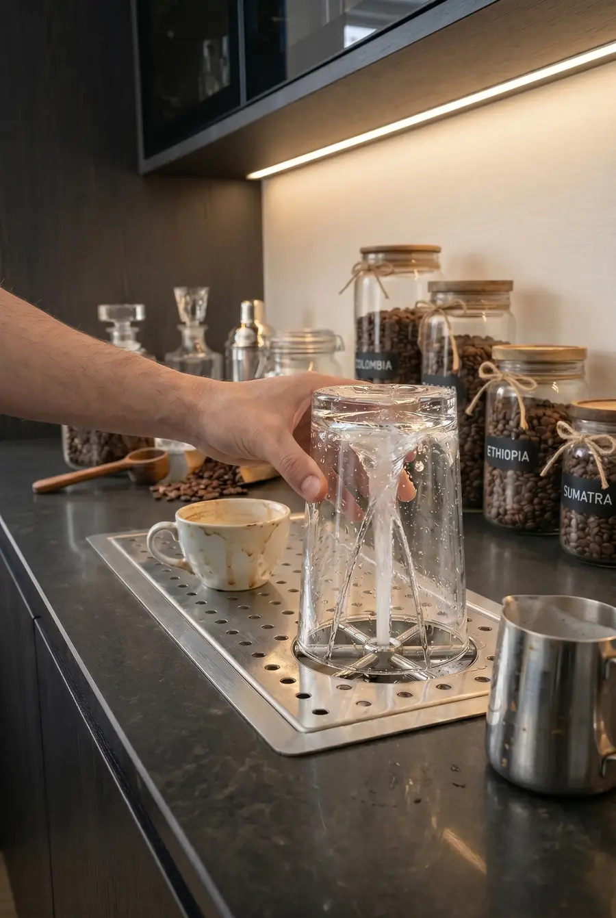 Bardak ve Süt Potu Durulama Ünitesi Pitcher Rinser