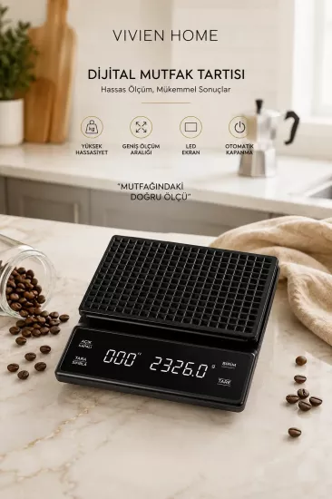 Dokunmatik Dijital Mutfak Terazisi 0.1g Hassas Tartım | Vivien Home