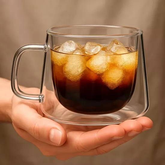 250 ml Çift Cidarlı Borosilikat Cam Kahve Sunum Bardağı