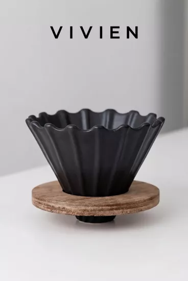 Siyah V60 02 Dripper Seramik Kahve Demleme Ekipmanı Filtre Kahve