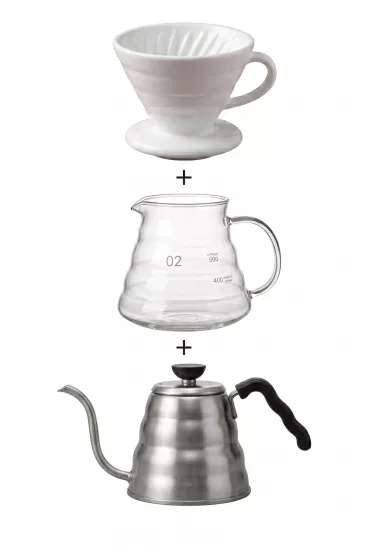 V60 Kahve Demleme Seti Barista Kettle ve Seramik Dripper Vivien Home