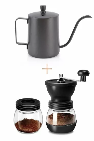 Barista Kahve Seti Manuel Kahve Değirmeni ve Gooseneck Kettle Vivien Home