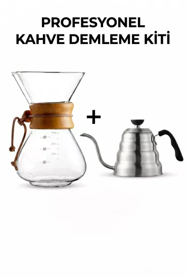 Chemex Kahve Demleme Seti Barista Kettle ve Chemex Vivien Home