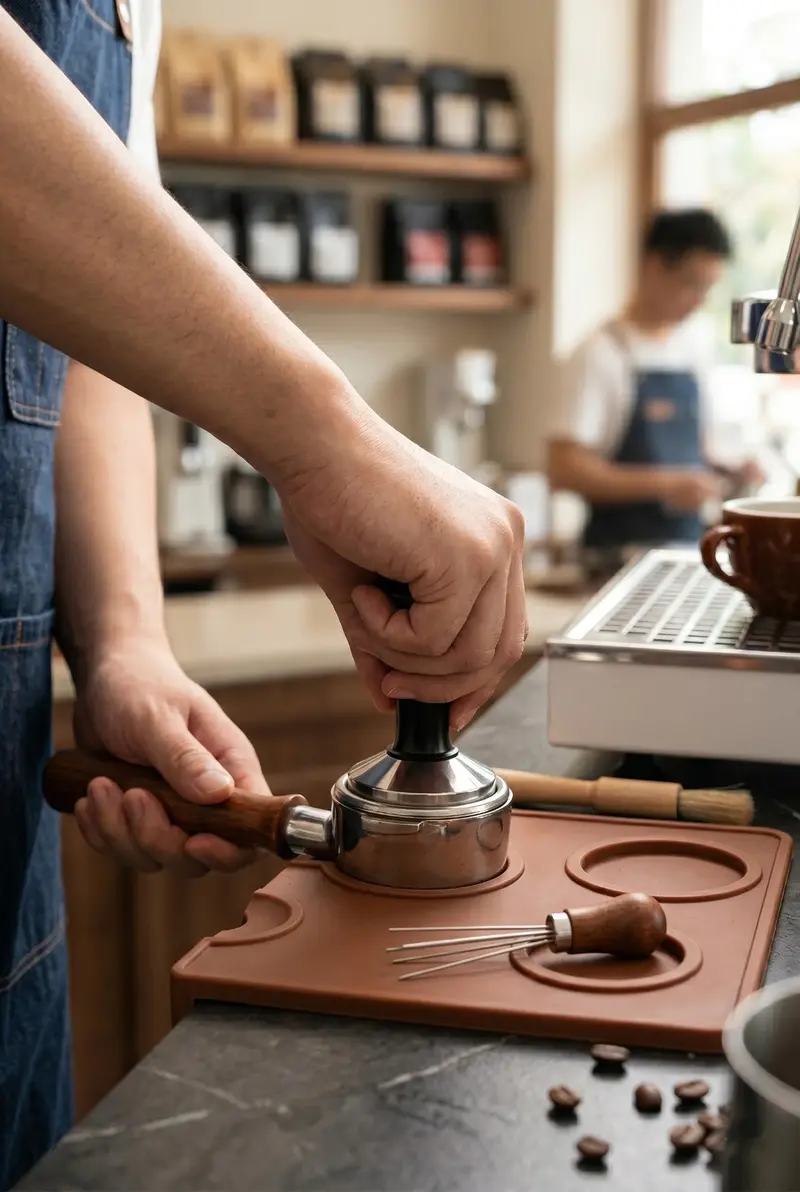 Siyah Metal Profesyonel Espresso Kahve Sıkıştırıcı Tamper