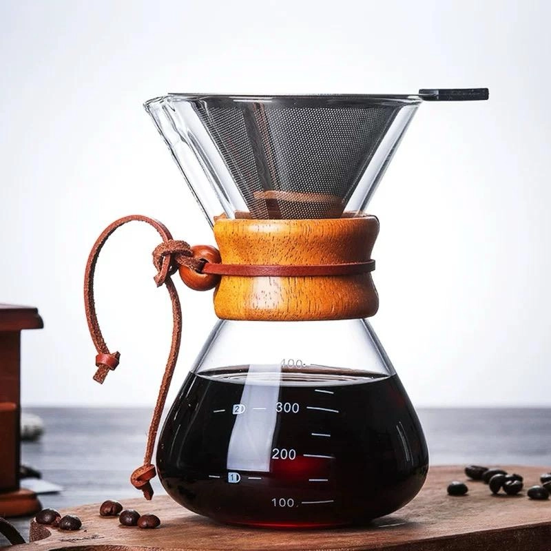 600 ml Ahşap Tutacaklı Chemex Kahve Demleme Ekipmanı