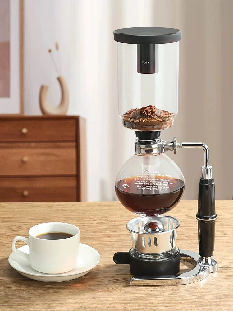 3 Bardaklık Syphon (Sifon) Kahve Demleme Ekipmanı - Borosilikat Cam