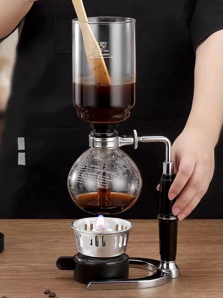 3 Bardaklık Syphon (Sifon) Kahve Demleme Ekipmanı - Borosilikat Cam